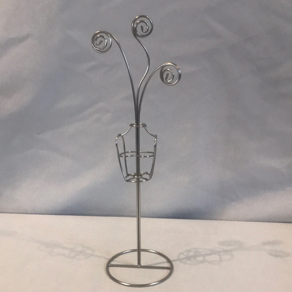 Silver Metal dress form table stand earrings jewelry organizer multiuse feminine